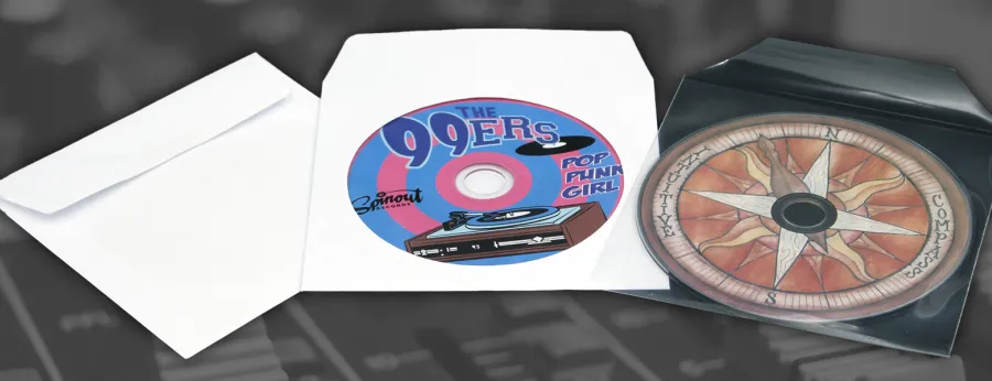 White Window paper Envelopes and Clear Vinyl CD Sleeves